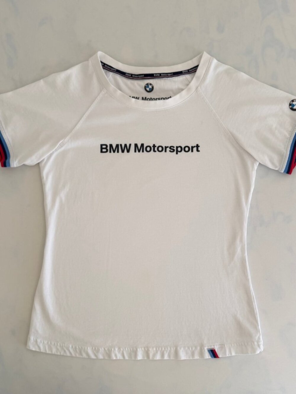 BMW Motorsport White Fitted Women's Racing Logo Tee